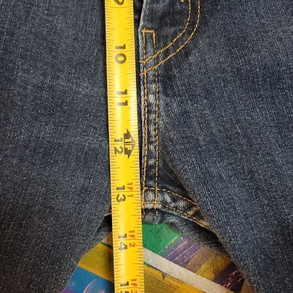 Levi's 513 Slim Straight Jeans W33 L30 - Made in Mexico, Classic Blue Denim - Picture 6 of 11